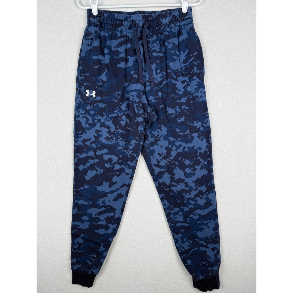 Under Armour Mens M Rival Fleece Camo Joggers Blue Navy Camouflage Pants 1382293